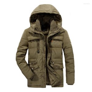 Mäns ner 2023 Designer Padded Jacket Winter Multi-Pocket Plus Velvet tjock militär quiltad storlek