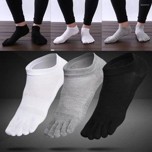 Men's Socks Mens Cotton Toe Five Finger Solid Ankle Sports Cut Breathable Low U9M8