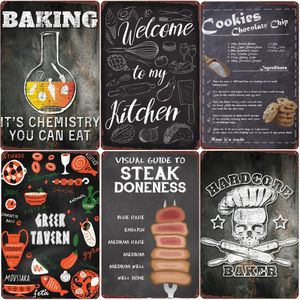 Welcome To My Kitchen Metal Painting Baking Cooking Vintage Tin Signs Pub Cafe Decoration Baker Wall Art Painting Home Decor 20cmx30cm Woo