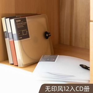 ポータブル12PCSディスクCD DVDストレージオーガナイザーケースボックスホルダースリーブバッグアルバムボックスケース付きバックル