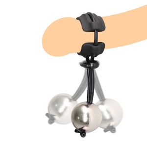 Articoli di bellezza Nuovo anello per pene ponderato Pene regolabile Peso a sfera in acciaio inossidabile Giocattolo sexy Anello per pene in silicone Ballstretcher Ginnico