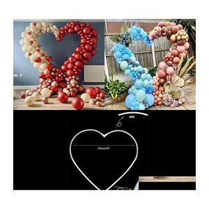 Decora￧￣o de festa 150cm DIY Heart Shape Balloon Arch Stand Bal￵es de pl￡stico anel arco de bal￣o para decora￧￣o de anivers￡rio de casamento beb￪ d dhwor