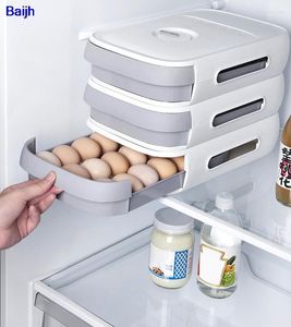 Bottiglie di stoccaggio Cucina Frigo Portauova Organizzatore Scatola Contenitore per alimenti in plastica Custodia per cassetti portatile infrangibile Casa