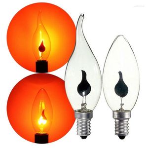1pcs migotanie świec świecy światło płomienie Edison Bulb E14 E27 Oświetlenie ogniowe Vintage 3W 220V Tail Retro Decor Energy Rating Lampa