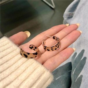 Hoop Ohrringe Vintage Leopard Print Koreanische INS Geometrische Harz 2022 Mode Schmuck Frauen Kreative Geschenke