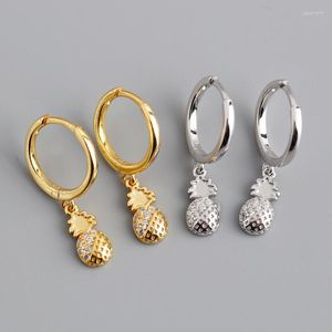 Hoop Earrings Trendy Clear Crystal Pineapple Piercing For Women Girls Punk Ear Party Jewelry Brincos Eh1136