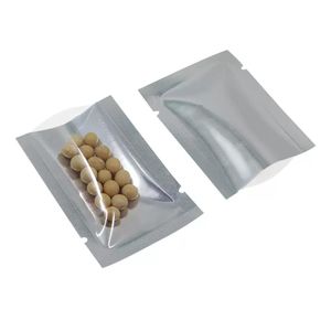 500 Stück, oben offene Aluminiumfolienbeutel, Heißsiegel-Vakuumverpackung, Verpackungsbeutel für Snacks, vorne, durchsichtige Mylar-Folie, Lebensmittelaufbewahrung, Verpackungsbeutel, 5 x 7 cm