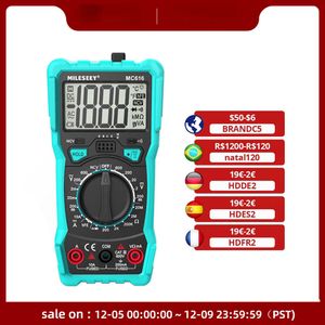 Multimetro digitale Mileseey NCV Misuratore di tensione CA/CC con range automatico Luce flash Pinza amperometrica per schermo grande posteriore