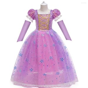 Vestidos de menina verão meninas vestido roxo traço de bola lantejoulas de petiscos de princesa fantasia infantil roupas de festas de aniversário de halloween por 3-10 anos
