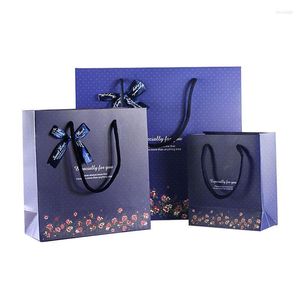 Present Wrap 6st High Quality Blue Bag For Party Baby Shower Chocolate Boxes With Tear Package Wedding Favors Candy