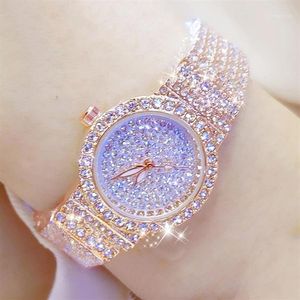 BS Bee Sister Diamond Women Watches Small Dial Female Rose Gold Watches Ladies rostfritt st￥l Lock Bayan Kol Saati1325q