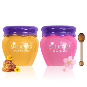 Lip Balm Nourishing Moisturizing Honey and Cherry Blossom Oil Scrub Dead Skin Sleep Lips Mask Day & Night Care Cosmetics