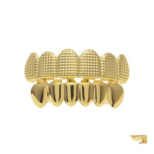 Grillz Dental Grills Hip Hop Mens Top Bottom Teeth Grillz Set Gold Sier Bump Lattice False For Women Hiphop Rapper Body Jewelry Dro Dhzvh