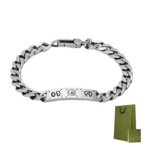 Designer moda carta antigo esmalte prata masculino pulseira casal aniversário casamento presente de noivado pulseiras femininas