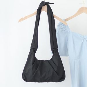 Akşam çantaları gündelik dantel yukarı tuval kadın niş tasarım naylon omuz çantası moda düğümlü el çantası 01-sb-nlyqxk