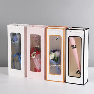 Gift Wrap Ins Visiable Bags Drink Carries Cover Solid Paper Christmas For Wine Flower Packing Party Festival Package