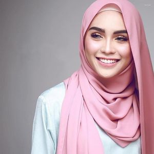 Ethnische Kleidung 2022 Frauen Hijabs einfache Bubble Chiffon Schal Kopftuch weich