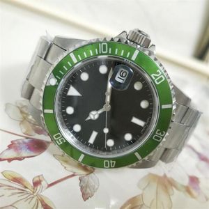 Vintage Edition Men's Watches Antique BP Factory Mens Automatic Watch Men Black Green Green Bezel Steel Date 50th Annivary251i