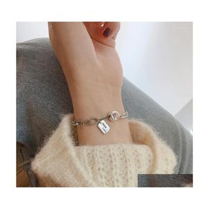 Charm Bracelets Todorova Geometric Square Brand Letter Good Luck Charms Bracelet For Women Retro Female Vintage Jewelry Drop Delivery Dhnde