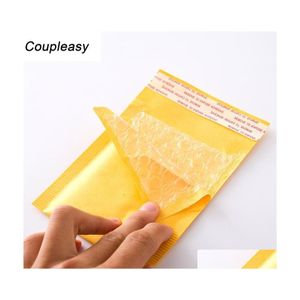 Worki do pakowania 50pcs 20 rozmiarów bąbelka pocztowa samoprzyszczeszowa klej zagęszcza żółty papier papierowy koperty z 1 upuszczeniem biura biura dhbup