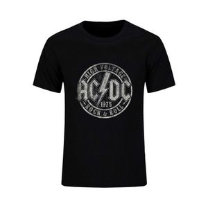 Niesamowita męska koszulka TAPASUAL Ożyw Essential Vintage AC High Voltage DC 1975 T-shirt Men T-shirts Graphic Streetwear S-3xl