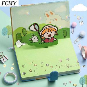 Tragbares kleines süßes Notizbuch, Kawaii-Notizbücher für Mini-Schule, Schreibwaren-Handbuch, DIY-Malerei, Aufnahme, magnetische Schnalle