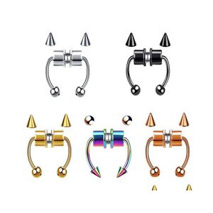 Nose Rings Studs Magnetic Septum Piercing Fake Ring For Women 316L Stainless Steel Drop Delivery Jewelry Body Dhziy