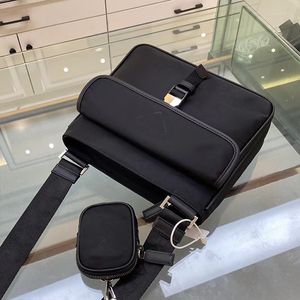 Men's nylon bag postman bag satchel bag Triangle crossbody bags fashion Messenger shoulder Mobile phone bag zipper purse letter p