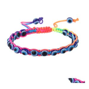 Charm Armbänder Handgemachte Türkei Blue Evil Eye für Frauen Geflochtene Schnur Seil Fatima Perlen Kette Armreif Modeschmuck Geschenk Drop Deliv Dh5Ye