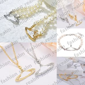 жемчужные ожерелья, браслет из бисера, серьги-гвоздики «Сатурн», кулон, ожерелье с бриллиантами, медь, позолота 18 карат, дизайнерские украшения Clavicle305A