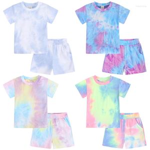 Set di abbigliamento Tie Dye For Born Baby Boy Girl Abbigliamento Infantile Stampa O-Collo T-shirt casual Pantaloncini Tute Abiti Bambini Kid Complessivo