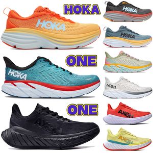 2023 New Hoka One One Running Shoes Bondi Clifton 8 Carbon X 2 Mens Sneaker Triple Black White Giallo Canzone estivo Giallo Nimbus Nimbus Men Designer Designer Trainer