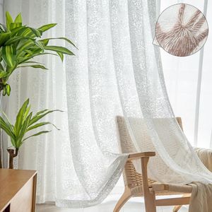 Curtain Modern Printed Lace Sheer Solid White Curtains For Living Room Window Drapes Bedroom Treatment Home Decor Blinds