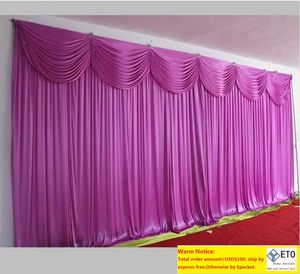 パーティー装飾結婚式の背景20フィートアイスシルクシルクエレガントな紫色の背景カーテンDHL