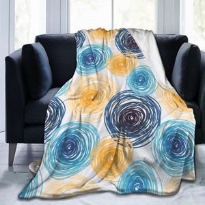 Blankets Flannel Blanket Colorful Circles Abstract Tile Light Thin Mechanical Wash Warm Soft Throw On Sofa Bed Travel Patchwork