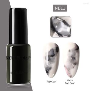 Nagellack nicole dagbok vit bl￥ akvarell marmor blommande diy gel dekoration salong r￶keffekt bubbla lack