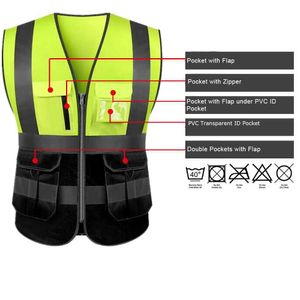 Industrial Reflective Safety Vest Customized Your Text Reflective motocycle Safety Vest Hi Visibility Construction Work Uniform Security ANSI Class 2