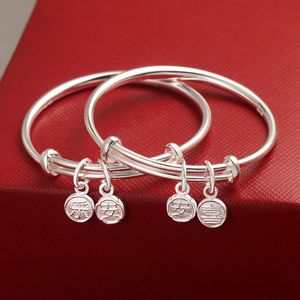 Sevimli Bebek Bangles Takı Allerigc Free 999 Sterlling Gümüş Çanlar Bilezik Bangly Bebek Küçük Çocuklar Güzel Hediye