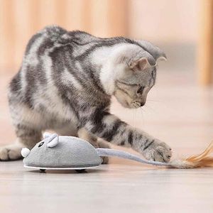 Brinquedos de gato simulação brinquedo para animais de estimação movimento irregular baixo ruído com pena usb ratos elétricos rato para captura interna ferramenta de treinamento suprimentos cão