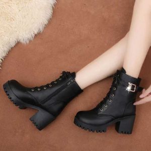 Boots Women/Winter High Heel نسخة مارتن سميكة من أحذية القطن في الكاحل النسائي في الكاحل 221215