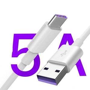 5A supersnabb laddning USB Snabb laddning 1m 3ft typ C USB -datasynkroniseringsladdningskabel f￶r Huawei Mate 20 30 Pro P30 P40