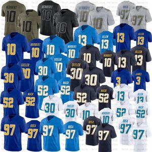 Justin Herbert Khalil Mack Jersey Futbol Joey Bosa Keenan Allen Derwin James Jr Austin EKeler Forma