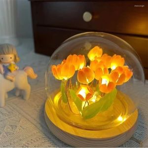 Luci notturne 2022 Pacchetto materiale tulipano Manuale fai-da-te Simulazione LED Bouquet Luce creativa