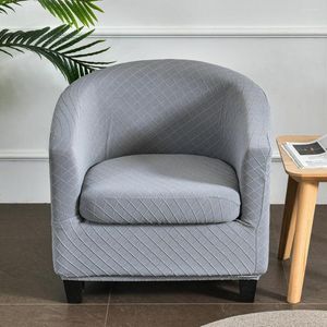 Stuhlhussen Jacquard Plain Einzelsofabezug Elastischer Sessel mit Sitzkissen All-Inclusive für Home Coffee Shop