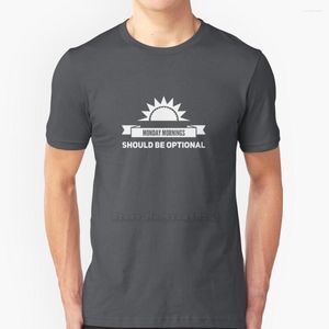 Herren-T-Shirts „Monday Mornings Should Be Optional“-Shirt, Sommermode, lässig, Baumwolle, Rundhalsausschnitt, ich hasse Montags lustig