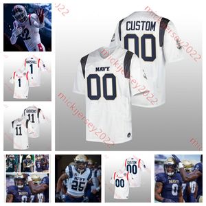 American College Football Wear Mens Custom College Navy Midshipmen Football 10 Teddy Gleaton 11 Blake Horvath 1 Tai Lavatai 9 Maasai Maynor 2 Drevonn Ponder 64 D