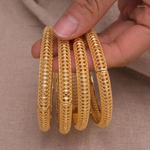 Pulseira 4pcs/lote de cobre de cor de ouro para mulheres pulseiras homens Etiópia África Índia Dubai Jewerly Gift