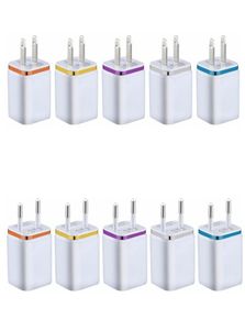 Dual USB Wall Charger 5V 21A Square Design Charging Adapter EU US Plug for iPhone Samsung Huawei LG1962746
