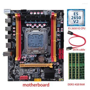 Motherboards -X79 PC Motherboard E5 2650 V2 CPU 4X DDR3 4GB RAM SATA Kabel H61 Chip LGA2011 Speicher Slot M.2 NVME