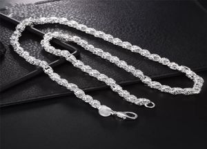 Srebrny srebrny 20 -calowy 5 mm ED łańcuchowy Naszyjnik dla kobiet Man Fashion Wedding Charm Bejdia 236 W29447529